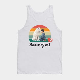 Samoyed retro sunset, perfect for anyone that loves samoyed dogs Tank Top